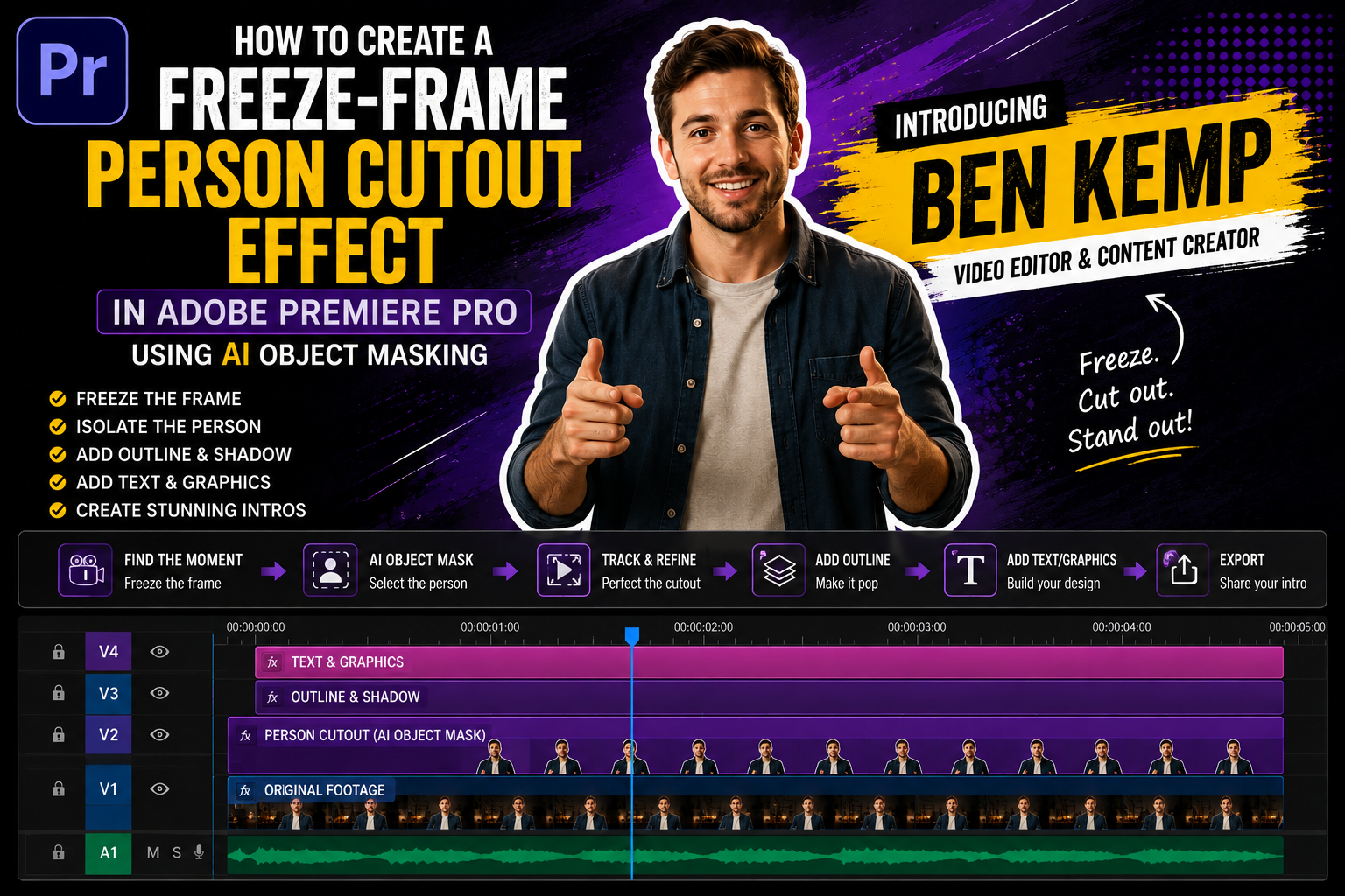 How to Create a Freeze-Frame Person Cutout Effect in Adobe Premiere Pro