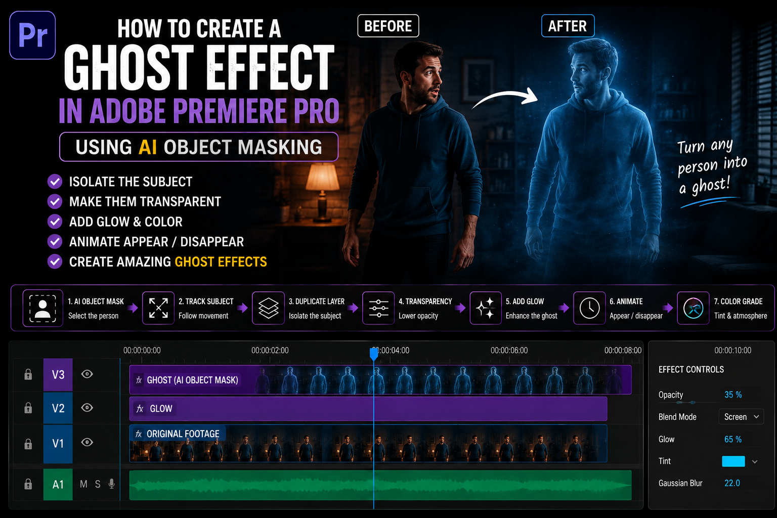 How to Create a Ghost Effect in Adobe Premiere Pro Using AI Object Masking